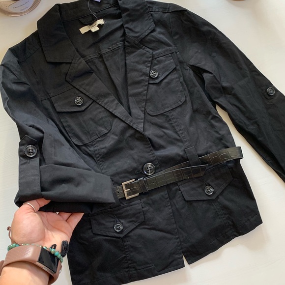 NWT Black Belted Jacket Blazer - Picture 3 of 8